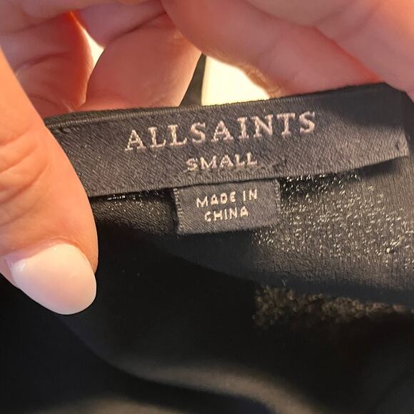 Allsaints Black Sheer Mia Wrap Blouse Small - Picture 6 of 8